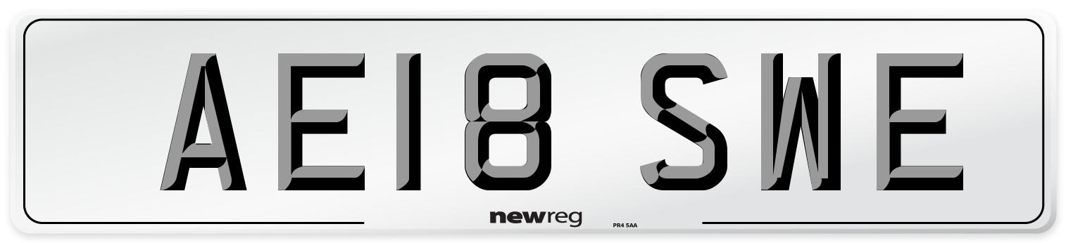 AE18 SWE Number Plate from New Reg